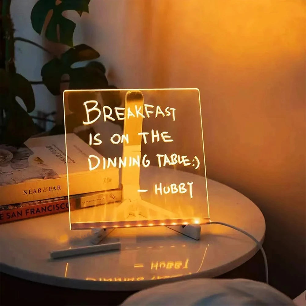 Glowry Rechargeable Doodle Glow LED Note Board, 7-Color Light Modes, Neon Art Dry Erase Light Up Drawing Pad With Built-in Stand.