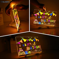 Glowry Rechargeable Doodle Glow LED Note Board, 7-Color Light Modes, Neon Art Dry Erase Light Up Drawing Pad With Built-in Stand.